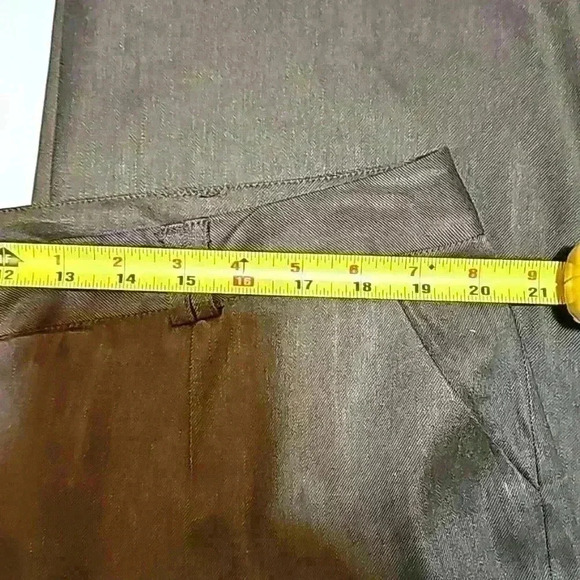 Alfani Women's pants sz 16W color brown wide leg flat front palazzo linen blend - Picture 7 of 15